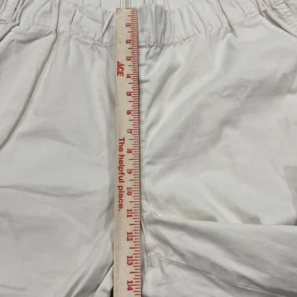 J Crew Womens Sz L Astrid Wide Leg Chino Pull On Pant in Natural Ivory Pockets - Picture 6 of 12